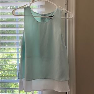 Banana Republic baby blue sleeveless blouse